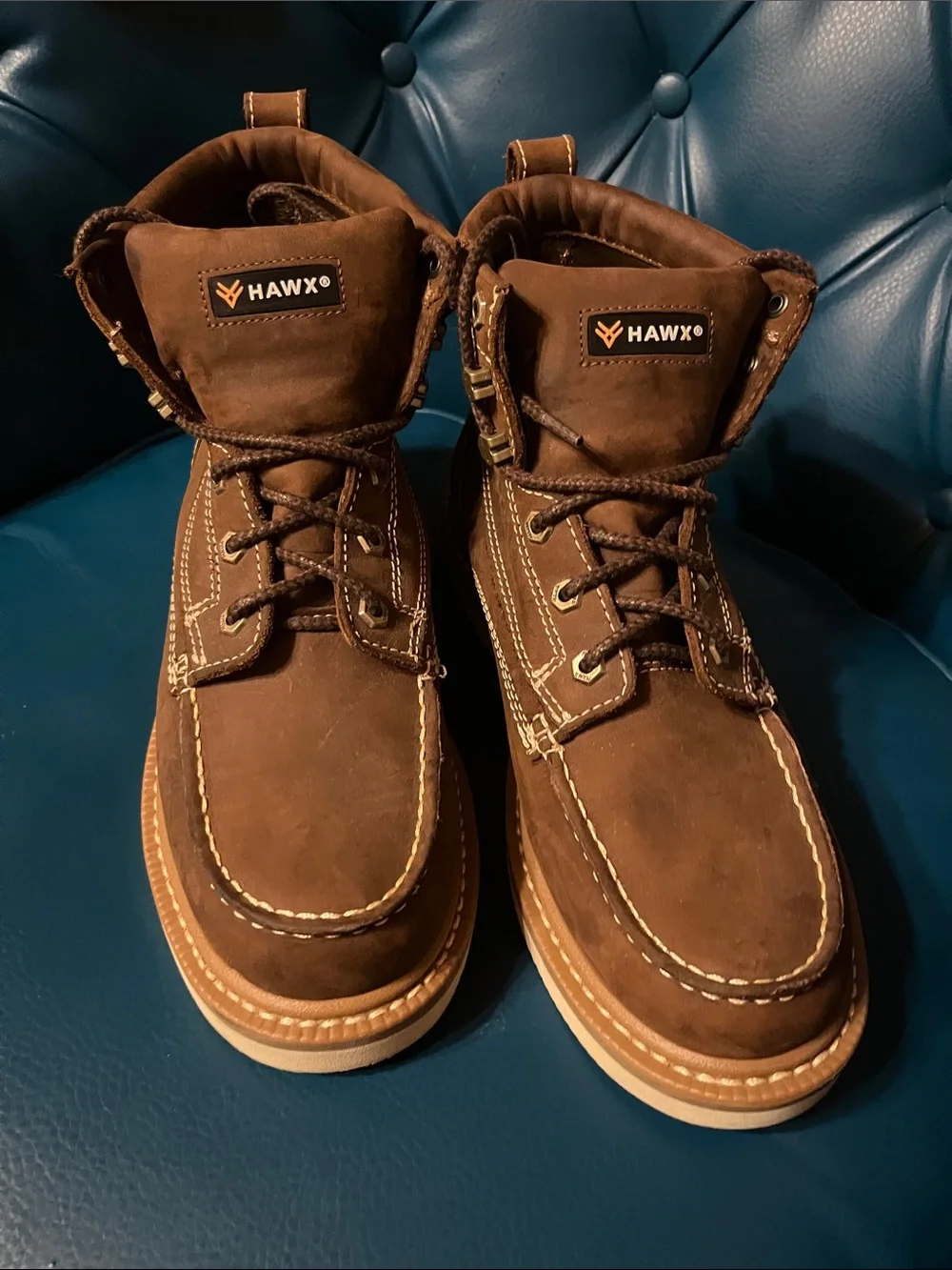 HAWX Men's Brown Leather 6” Work Boots
